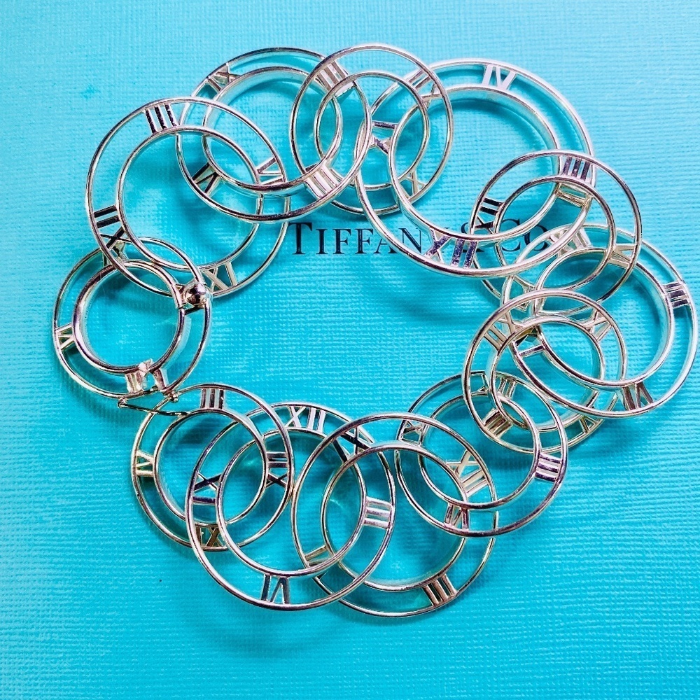 New Tiffany & Co  Atlas Numeral Open Link Bracelet. 925 silver Rare, Retired